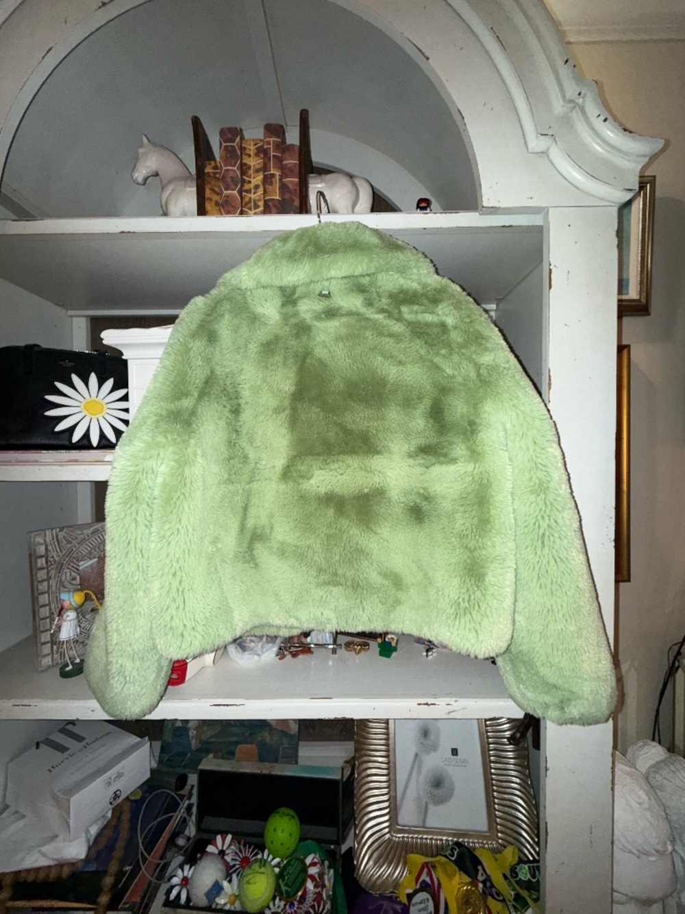 Apparis Medium M Miller faux fur green jacket  - Picture 7 of 8